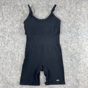 Alo Yoga Mellow Ribbed Seamless Bodysuit Size Small Black